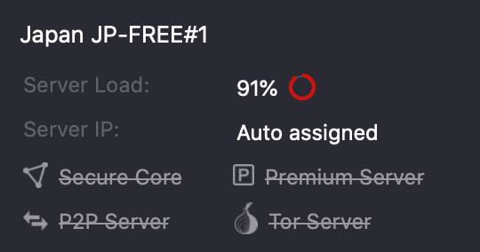 Un server di Proton VPN congestionato e lento