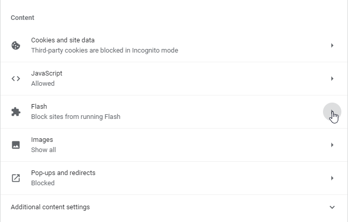 How to access Flash settings in Chrome