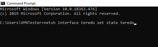 How to use Windows Command Prompt to disable Teredo