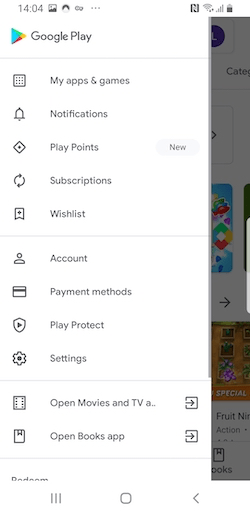 Zrzut ekranu przedstawiający stronę główną Google Play Store.