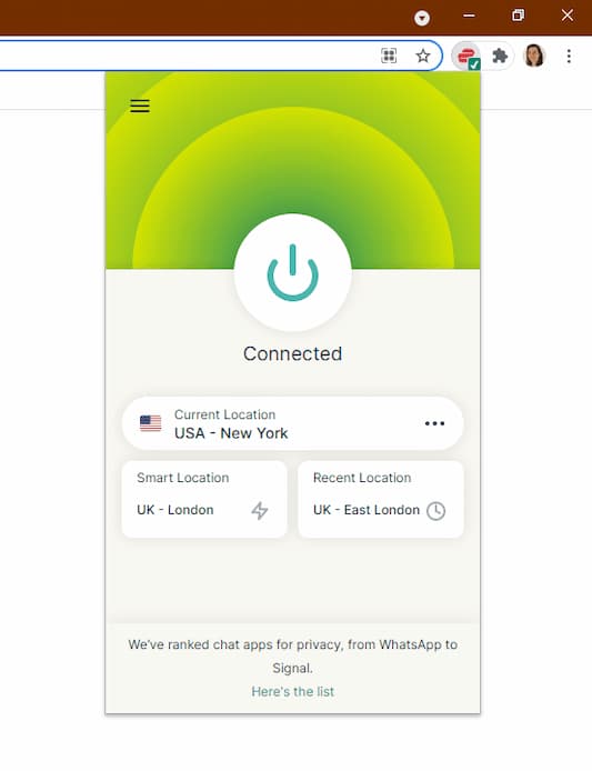 ExpressVPN's extensie voor Google Chrome
