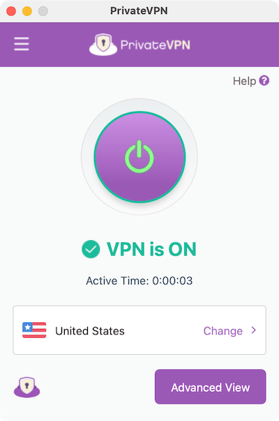 PrivateVPN's Mac app