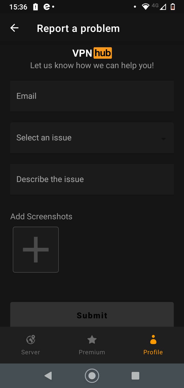 Modulo di assistenza di VPNhub