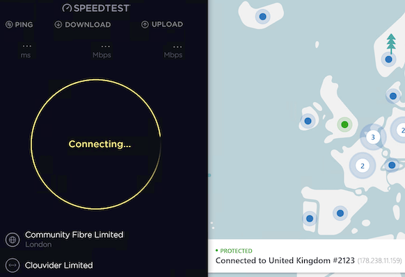NordVPN speed test