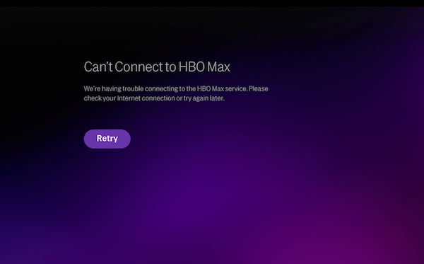 HBO Max error code on Apple TV
