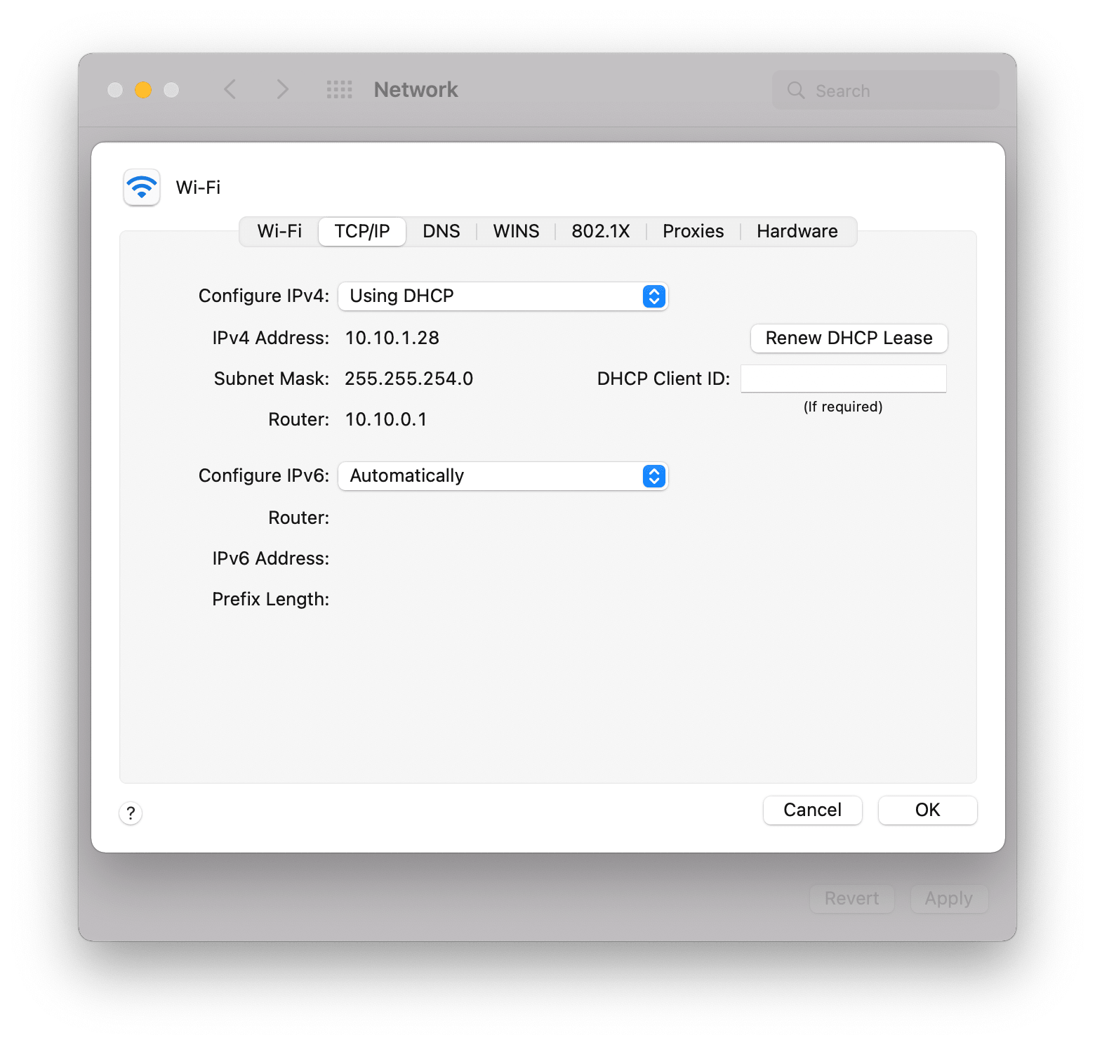 Configurez IPv6 sur MacOS 