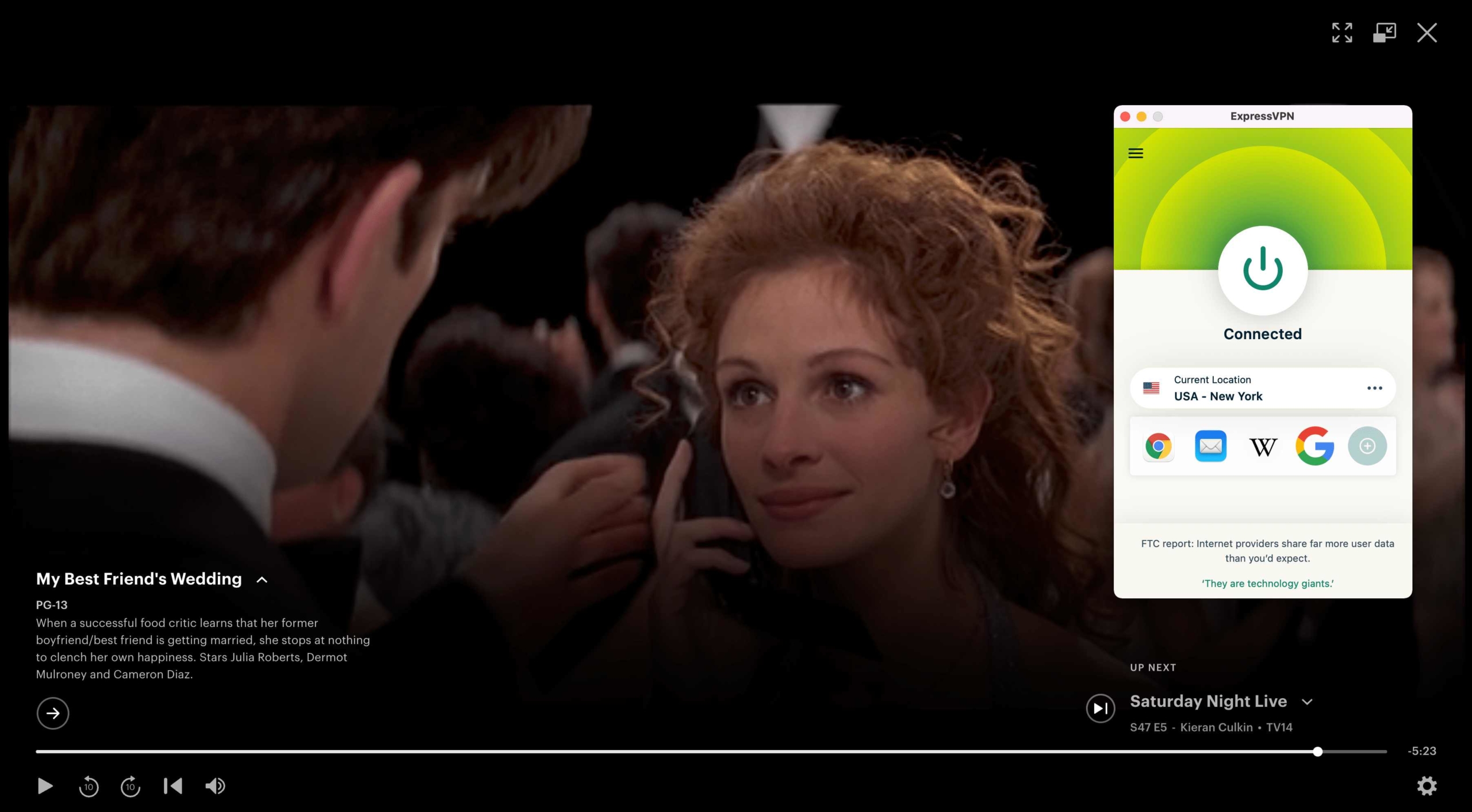 ExpressVPN funcionó con Hulu