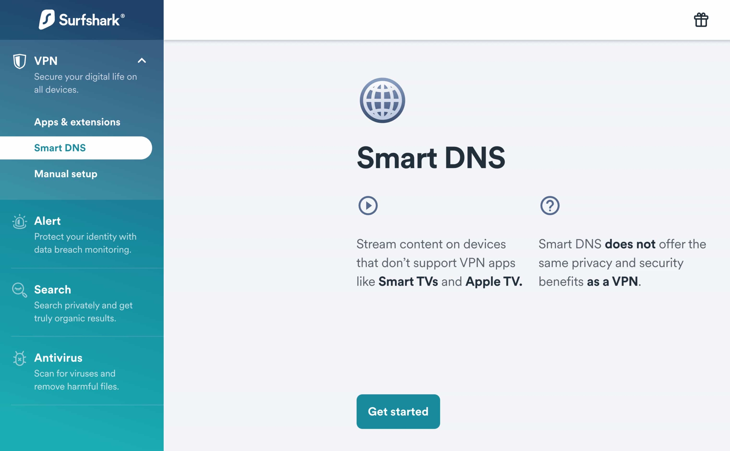 Smart DNS da Surfshark