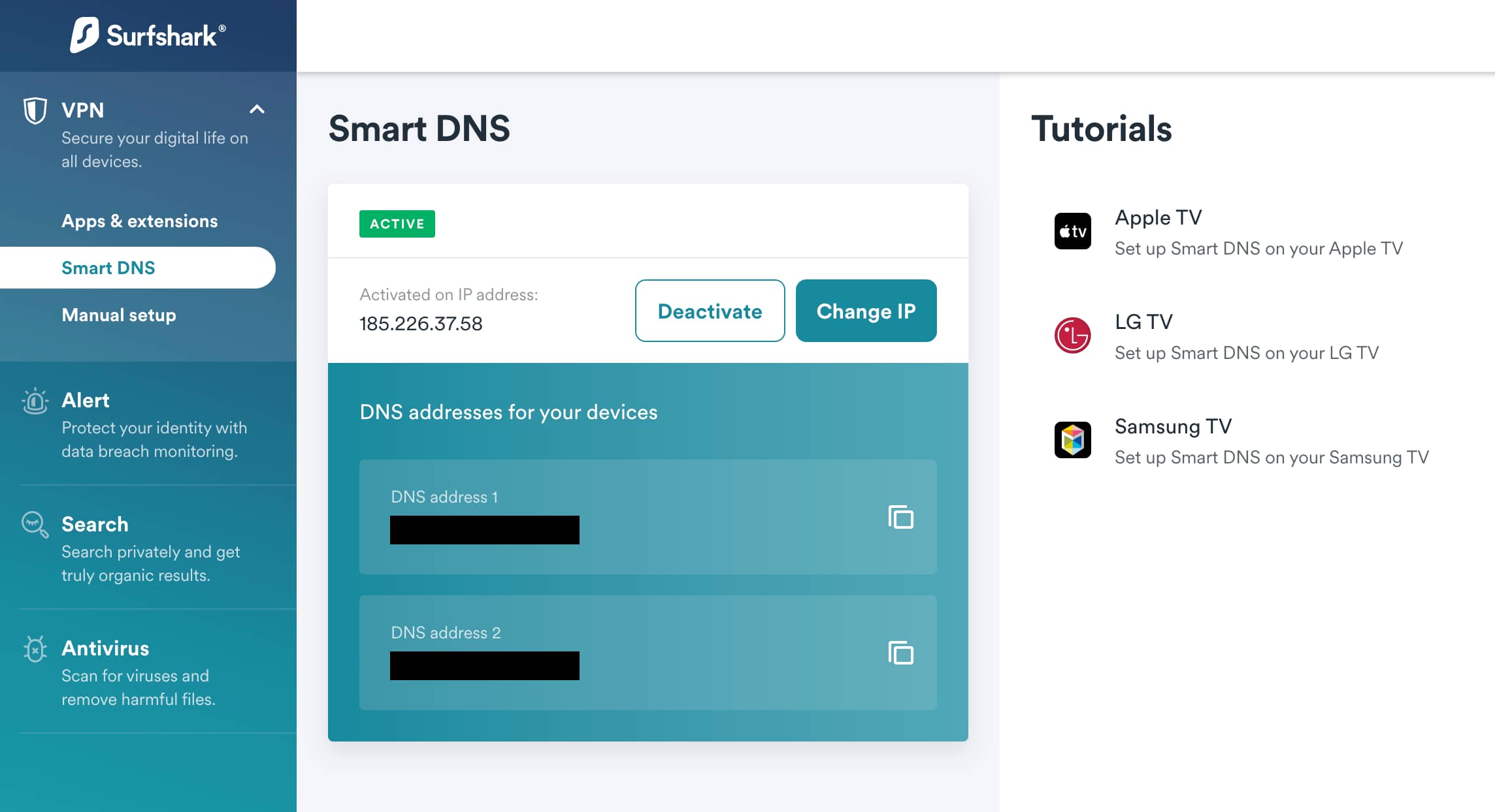 Surfshark general direcciones DNS alternativas