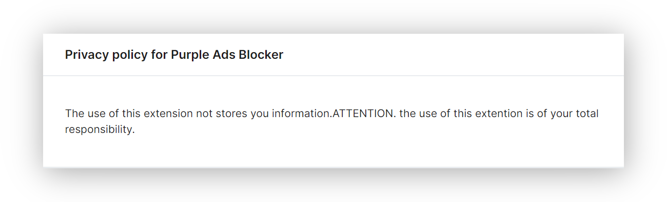 Purple Ads Blocker's Privacy Policy