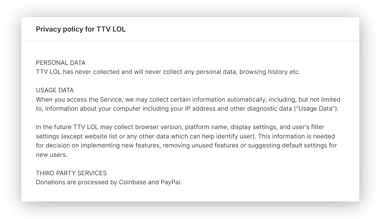 Política de privacidad de TTV LOL