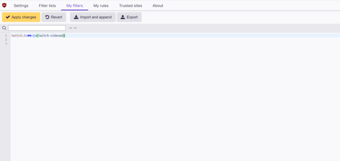 uBlock Origin filter list