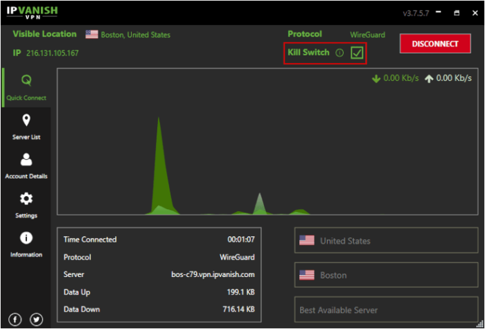 Kill Switch de IPVanish para Windows