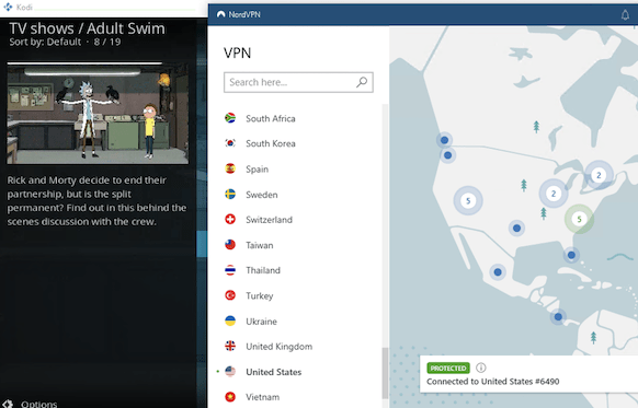 Usando nordvpn con kodi