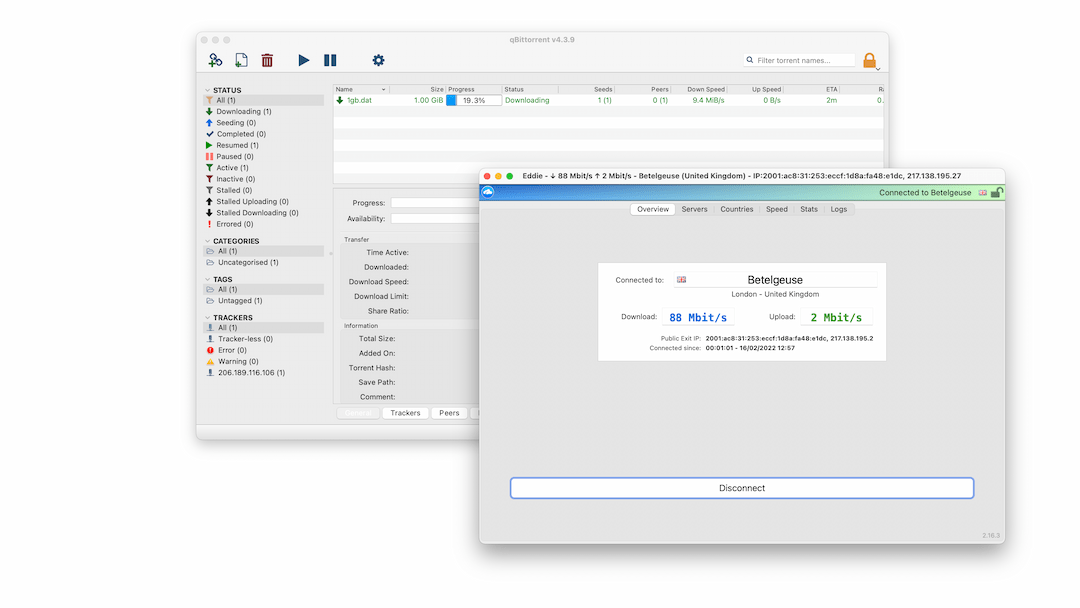 AirVPN torrenting with qBittorrent