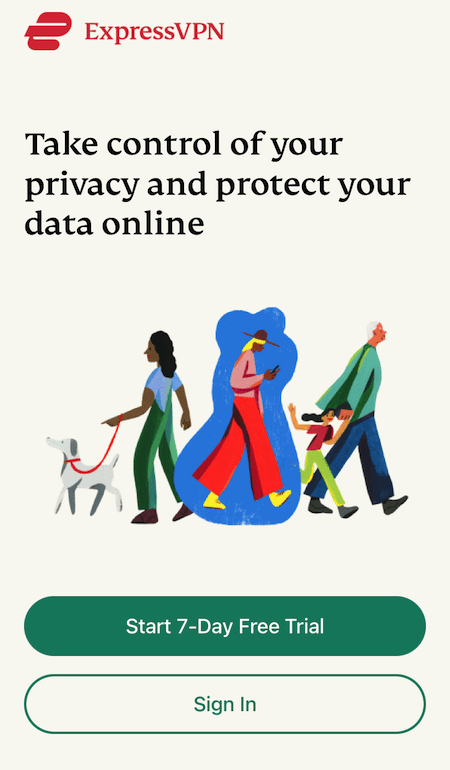 Essai gratuit d'ExpressVPN sur iOS