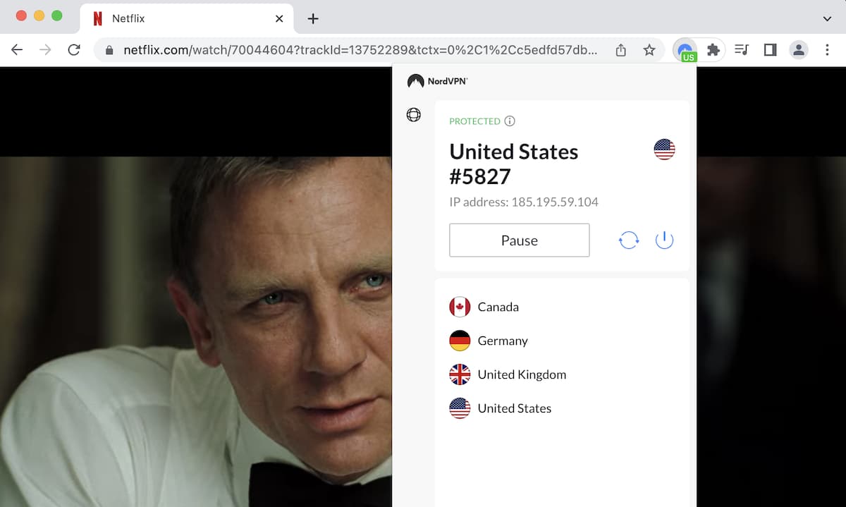 NordVPN Chrome Extension Netflix Test