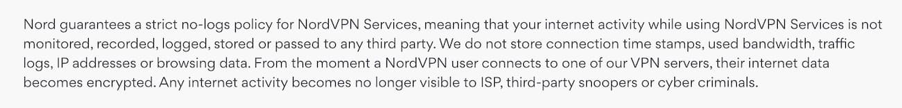 NordVPN Logging Policy