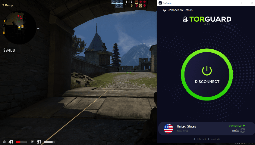 Jugamos a CS:GO con TorGuard para probarla.