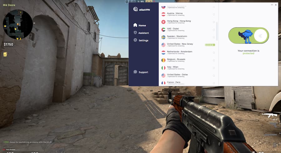 Using Atlas VPN for gaming