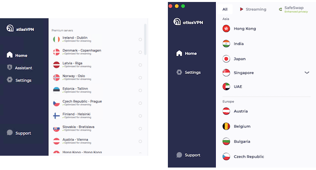 Windows-app en Mac-app van Atlas VPN side-by-side