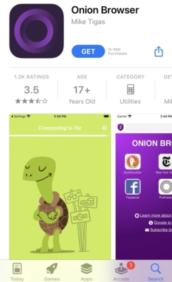 O aplicativo iOS Onion Browser