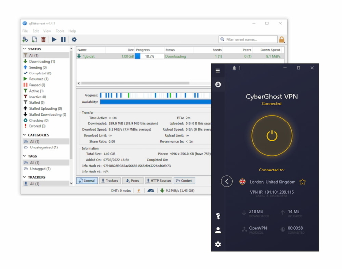 CyberGhost qBittorrent test