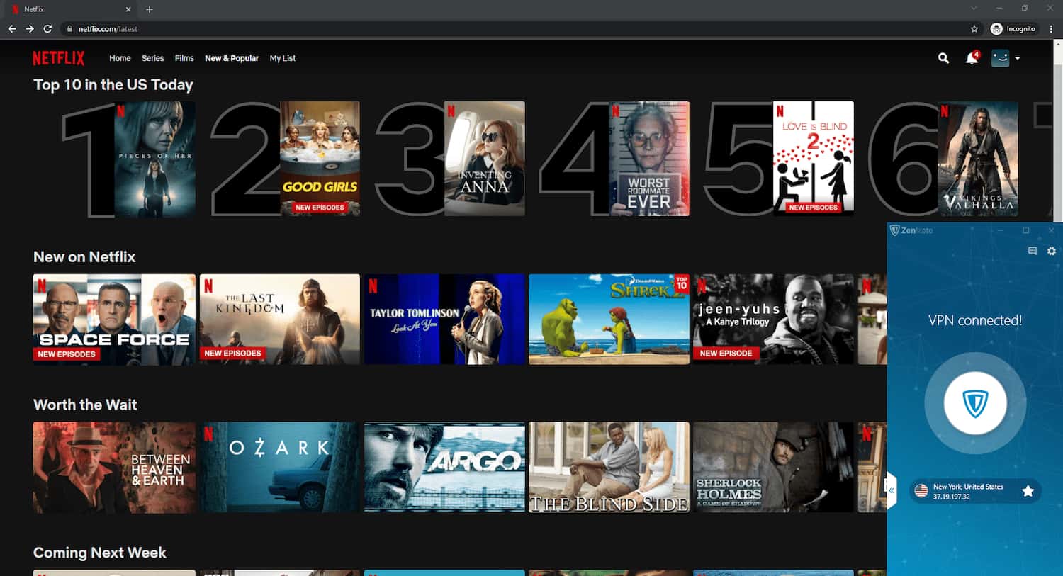 ZenMate US Netflix Streaming Test