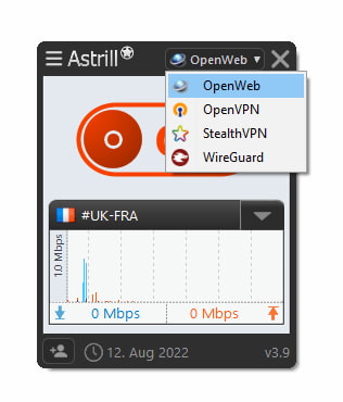 Astrill VPN-Protokollliste