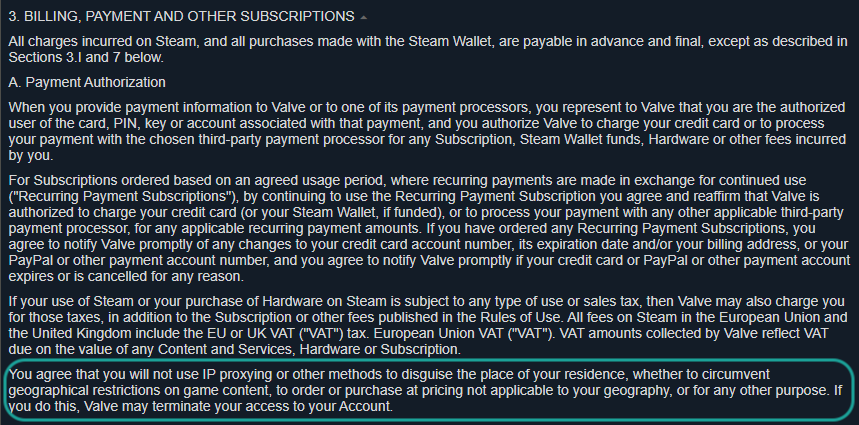 Steam Subscriber Agreement 