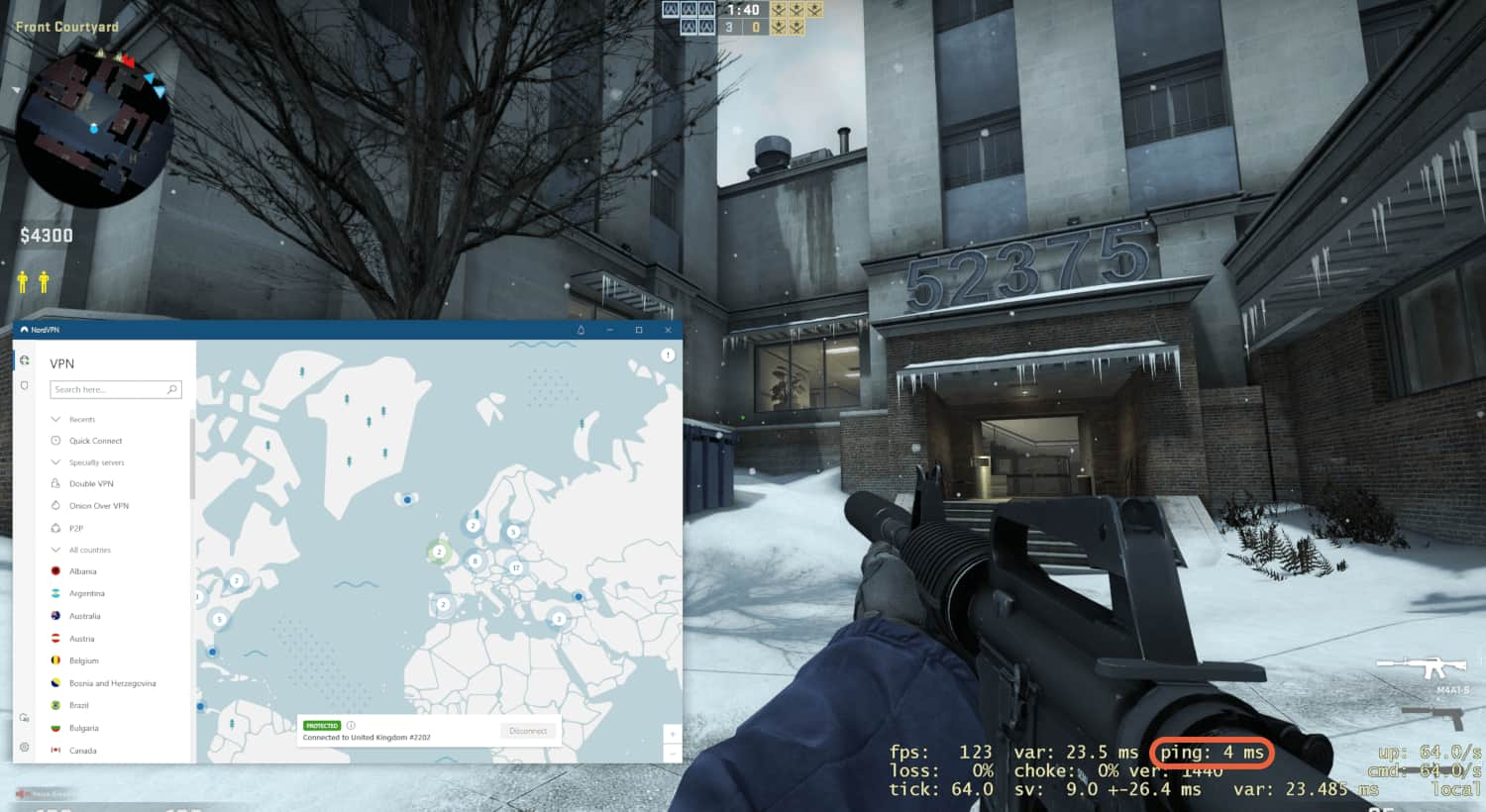 Usando nordvpn en csgo