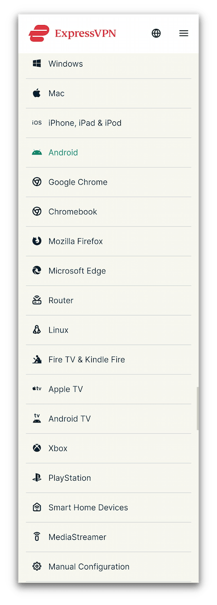 A full list of devices that ExpressVPN can be set up on