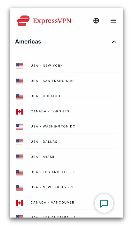 ExpressVPN's OpenVPN server list
