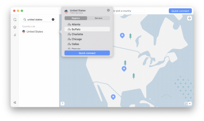 NordVPN US-Städte Server-Standorte