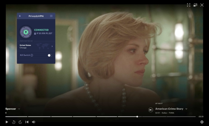 Teste de streaming com Hulu do PrivadoVPN