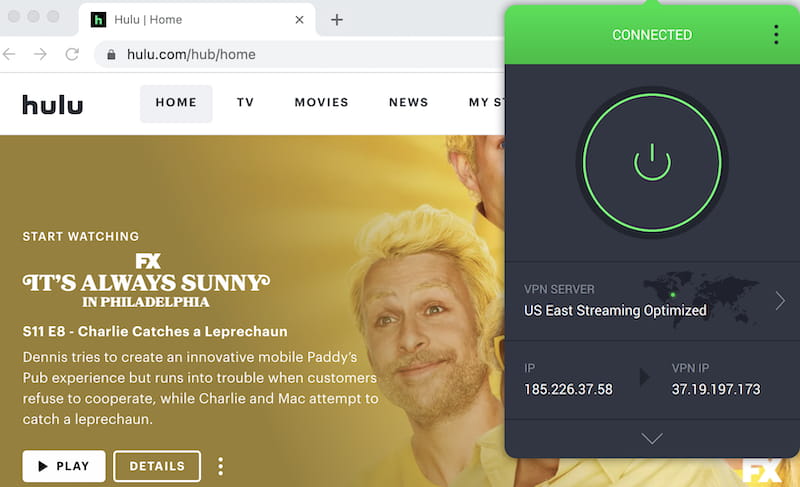 Streaming Hulu avec accès Internet privé