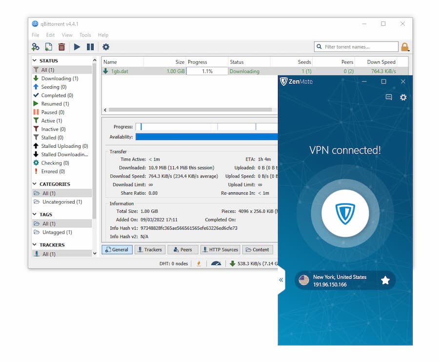 ZenMate Torrenting Test