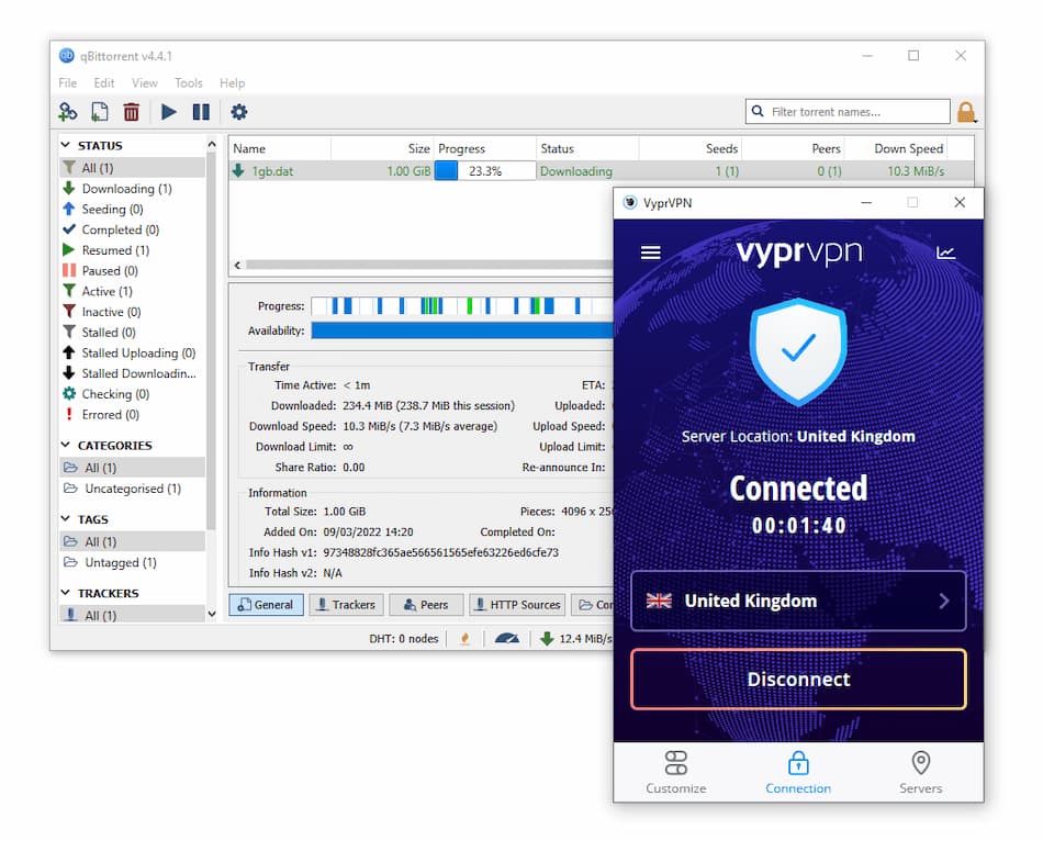 Test de Torrenting avec VyprVPN