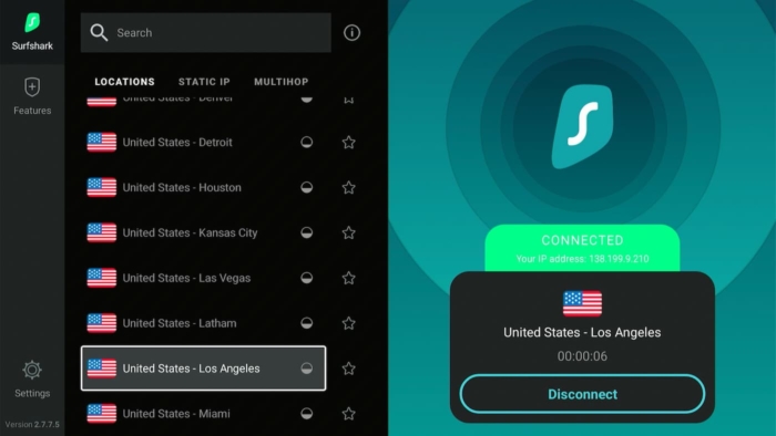 Surfshark의 파이어 OS 앱