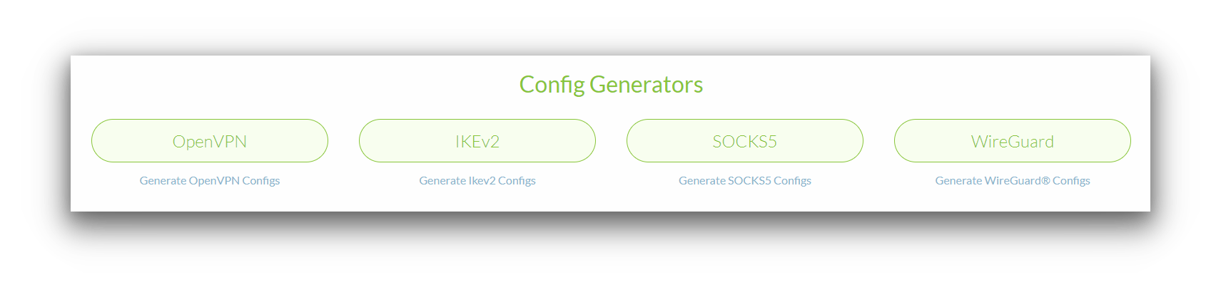 Windscribe's config generators