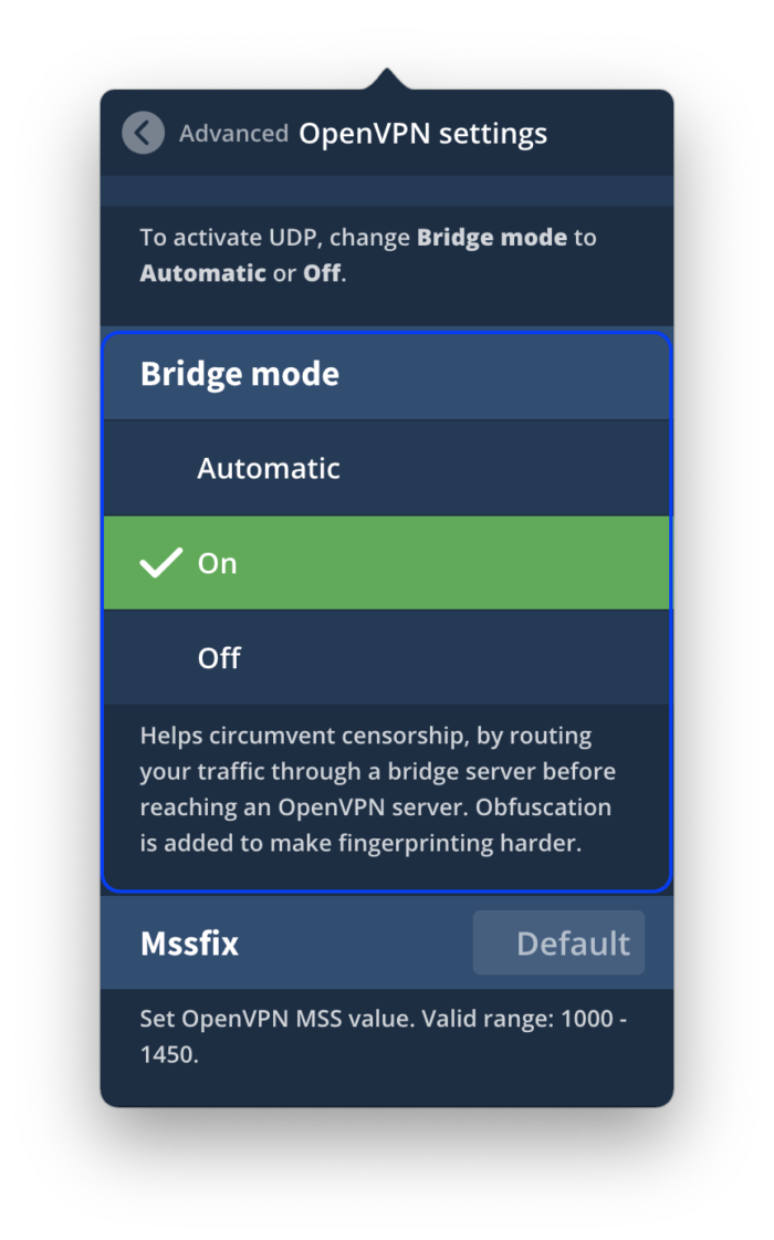 Mullvad Bridge Mode