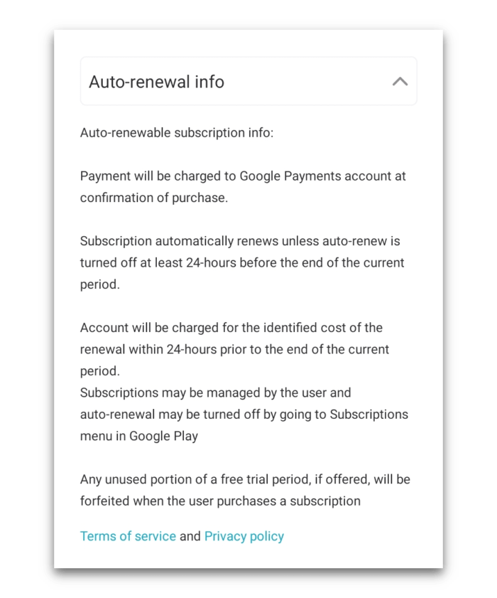 Surfshark Free Trial Android Auto-Renewal Notice