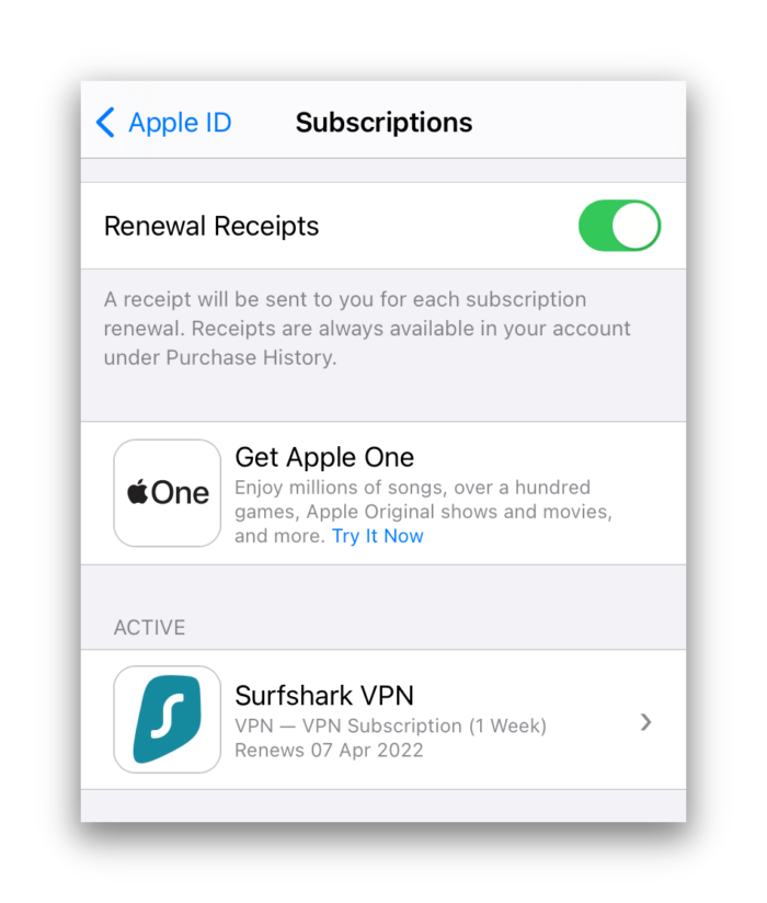 Abonnement VPN iOS de Surfshark