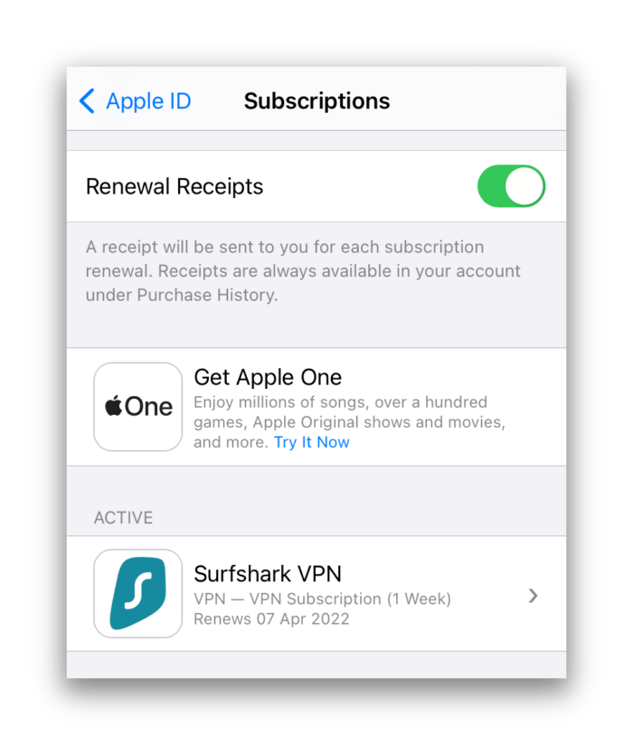 Abonnement VPN surfshark iOS