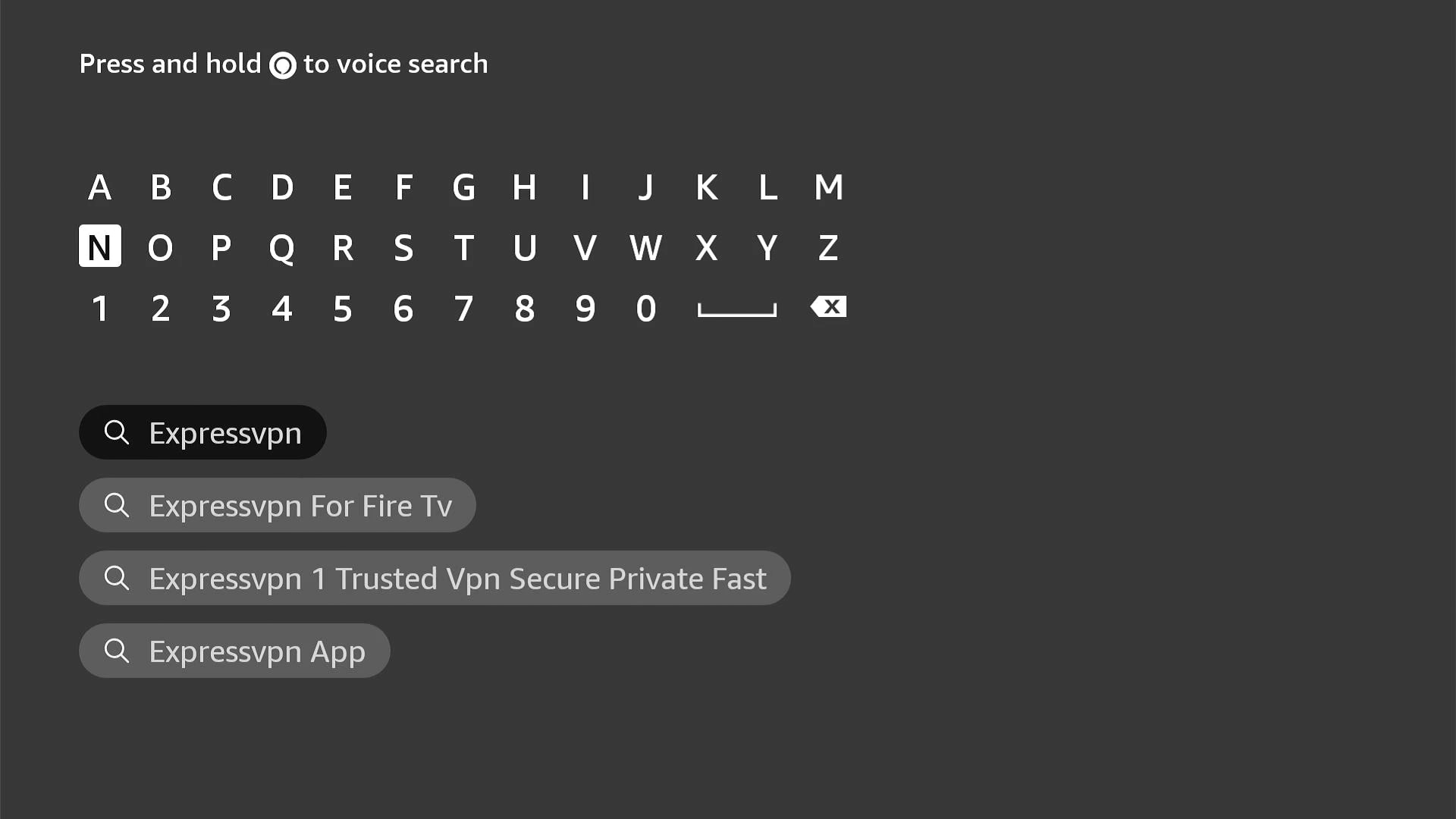 Buscando ExpressVPN en Fire TV