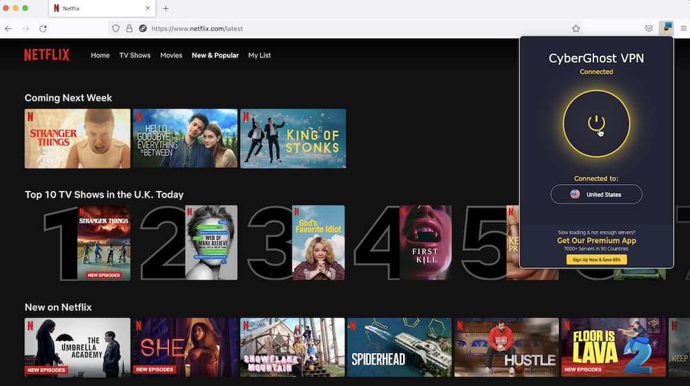 Vorschaubild für das Video Wie man US Netflix mit der CyberGhost Firefox VPN Erweiterung sieht