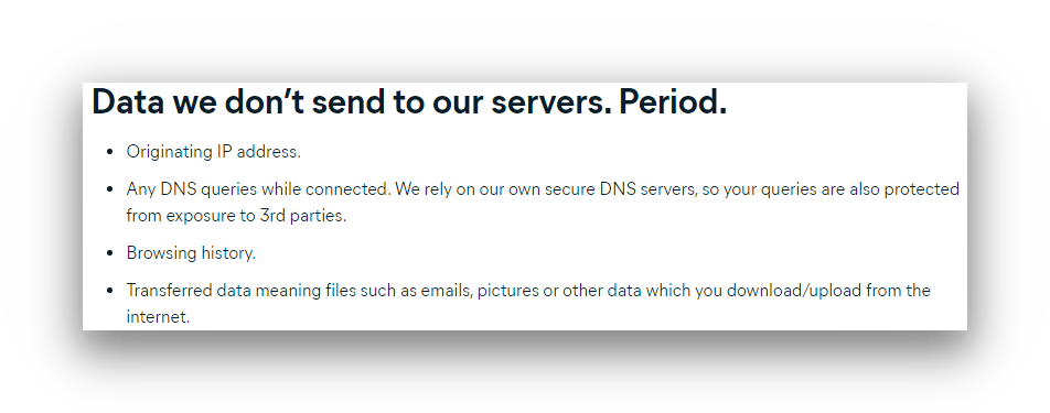 Avast VPN privacy policy screenshot