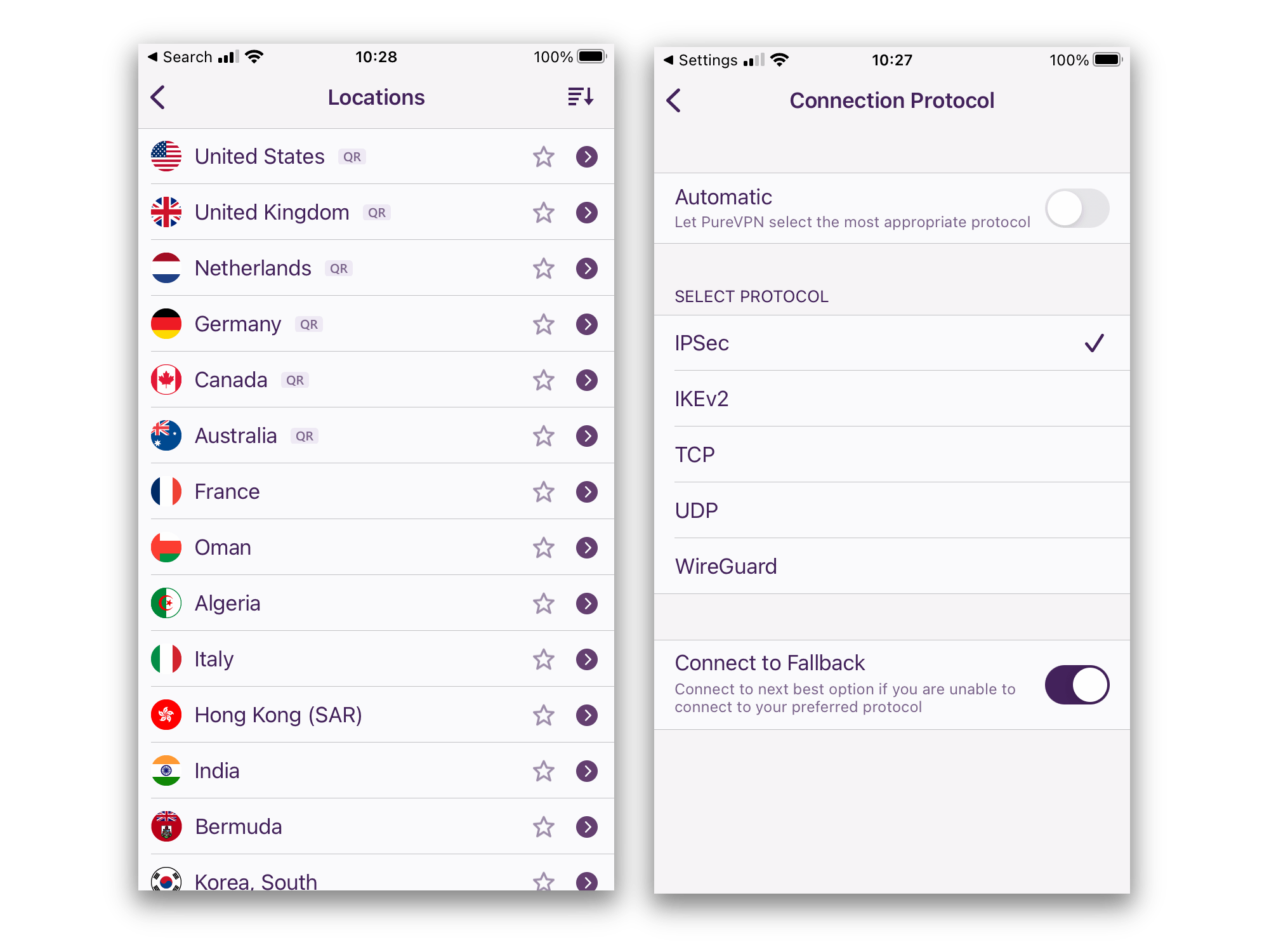PureVPN iOS App