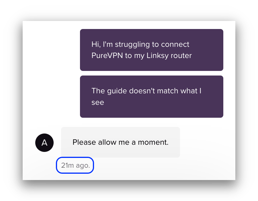 PureVPN Live Chat Response Time