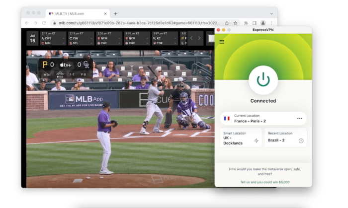 Usando a ExpressVPN para acessar jogos bloqueados da MLB